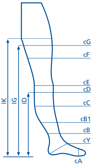 Jobst opaque size clearance chart